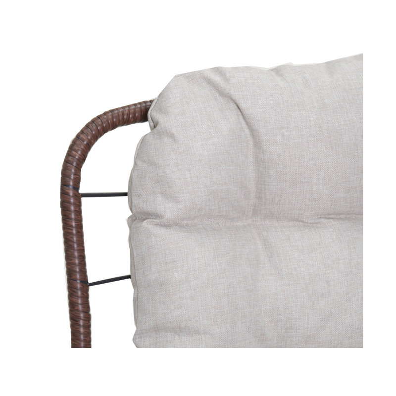 Patio Wicker Sofa with Cushion