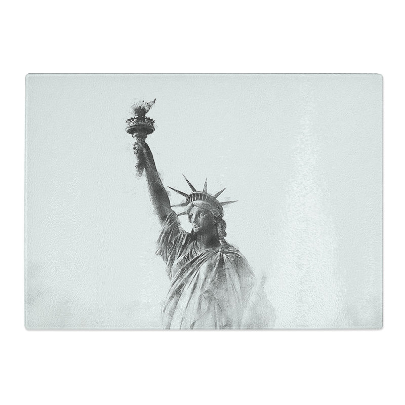 Tempered Glass the Statue of Liberty in New York City Chopping Board, 20 cm x 28.5 cm
