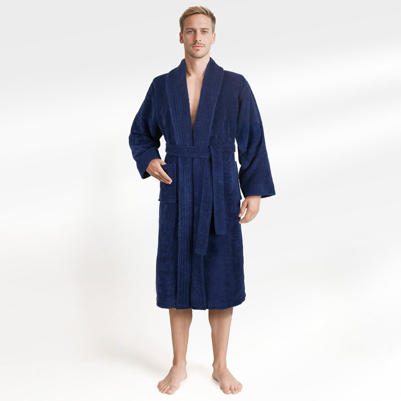 Peignoirs turcs 100% coton, robes pour hommes légères et absorbantes, S, Marine