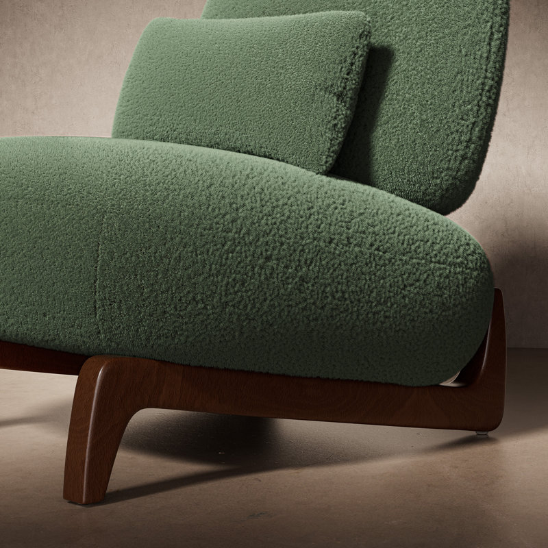 Cloud Plush Ergonomic Sherpa Accent Chair with Lumbar Support Pillow, Green