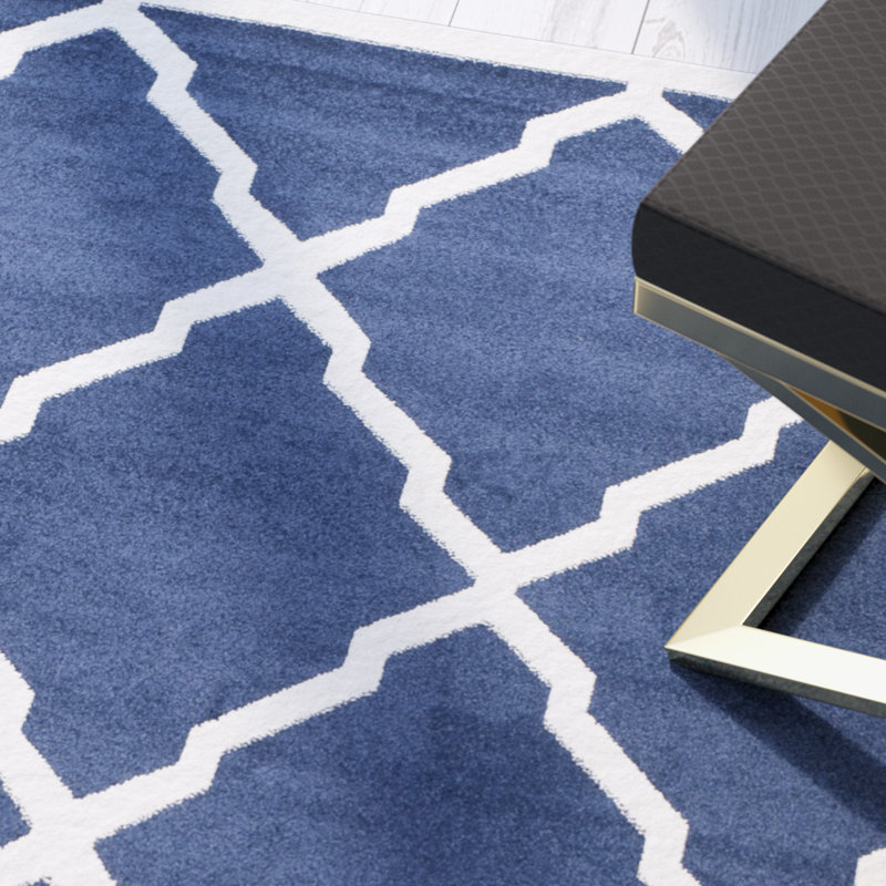 Tapis bleu marine / beige Ammundsen, Rectangle 10 pi x 14 pi