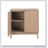 Elegant 2-Door Wooden Storage Cabinet With Fluted Doors And Brass Handles For Organized Living-1399145909