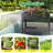 43.33"W Resin Raised Garden Bed With Wheels(Black)-197529101