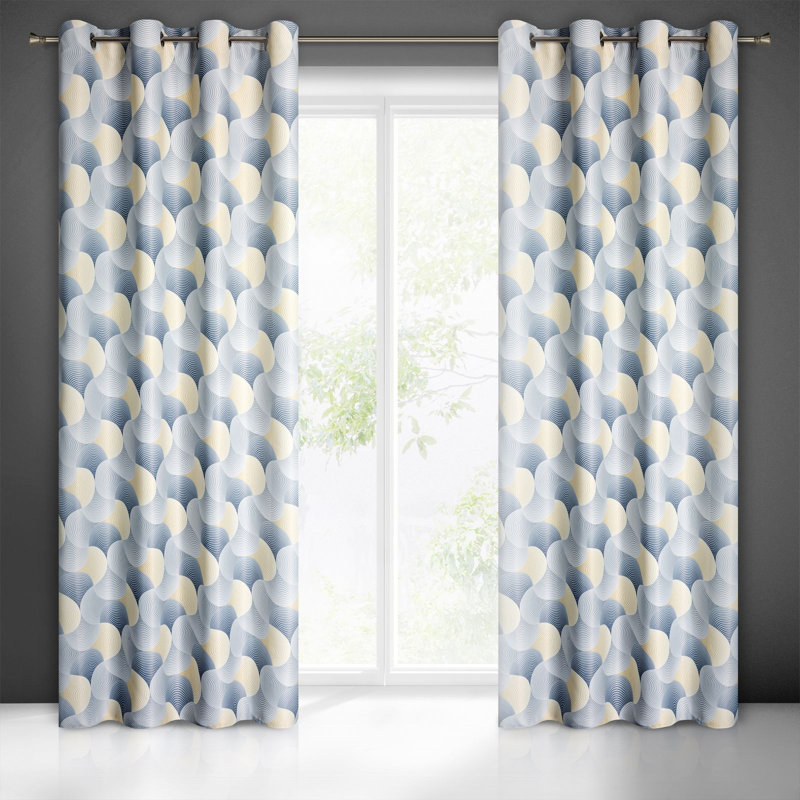 Acai Maximum Blackout Curtains Single Panel, Grey/Blue
