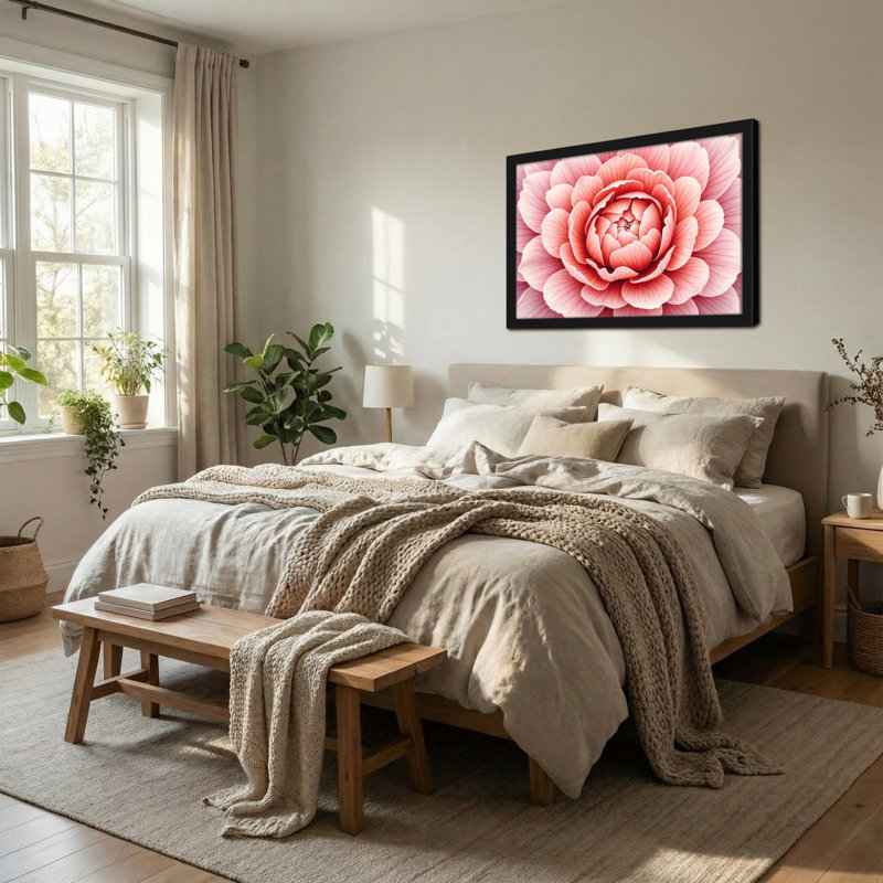 Plantes et fleurs, rose, motif floral, H 12 po x l 18 po