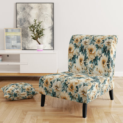Fauteuil de chambre Sandy Beige et bleu Hydrangea Tranquility IV