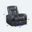 Fauteuil inclinable électrique Alair en cuir Aire avec mouvement Bluetooth, chargeur sans fil et porte-gobelet