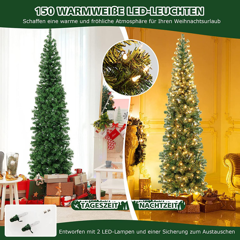 210cm H Lighted Artificial Christmas Tree