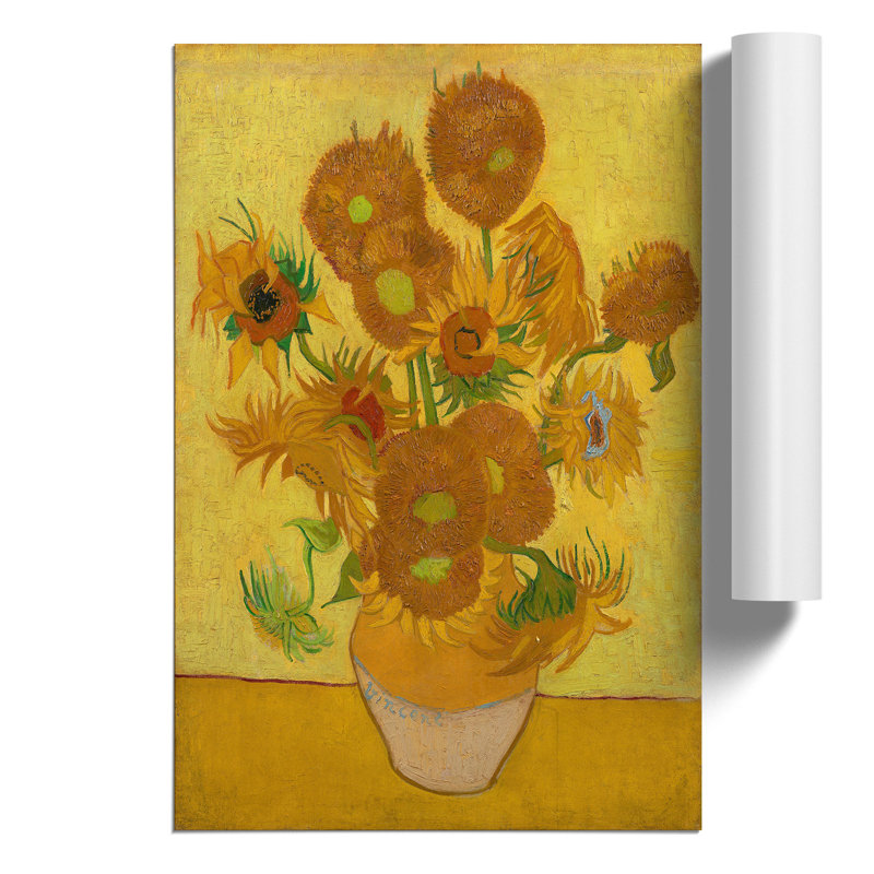 Fifteen Sunflowers by Vincent van Gogh - Frameless Print, 30cm H x 21cm W x 0.1cm D