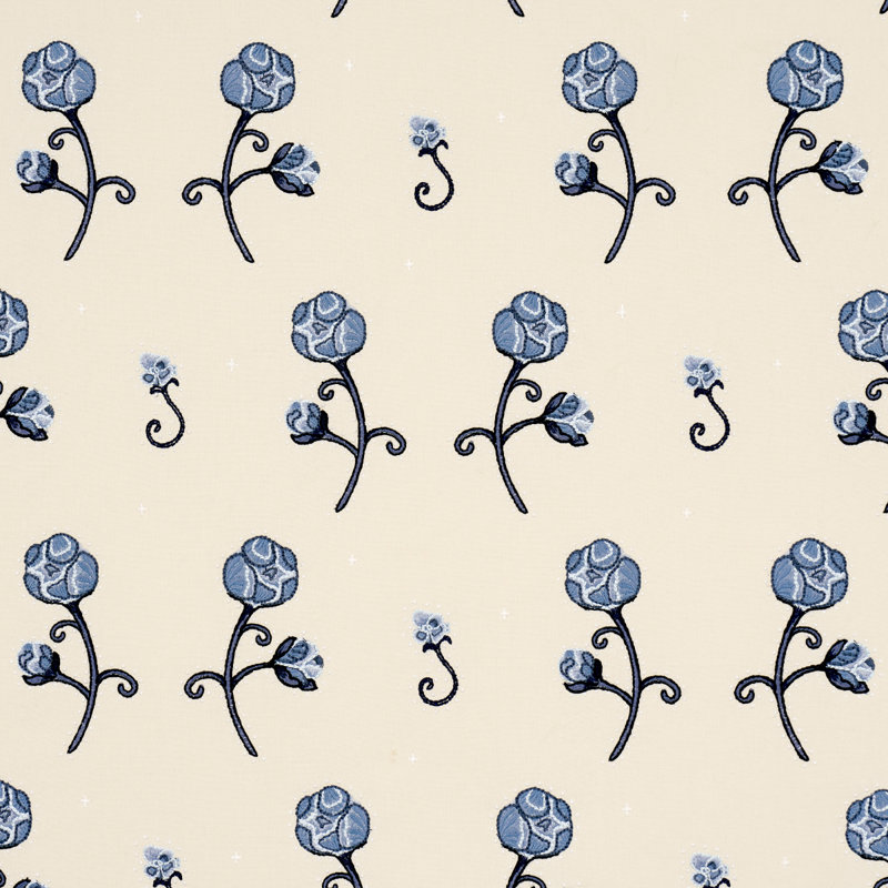 Schumacher X Backdrop Rhinestone Cowboy Embroidery Fabric, Navy