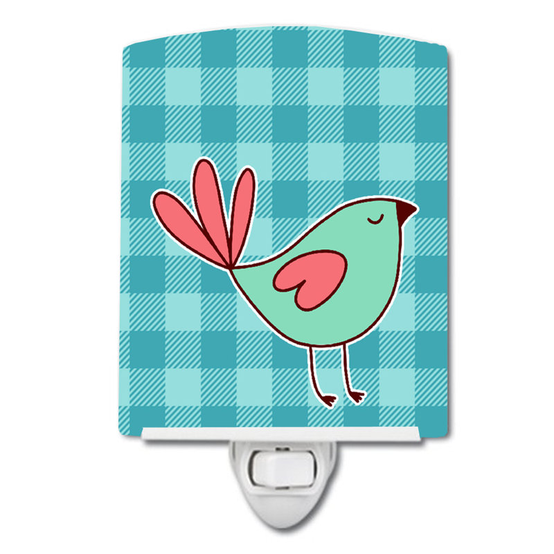 Bird on Plaid Ceramic Night Light