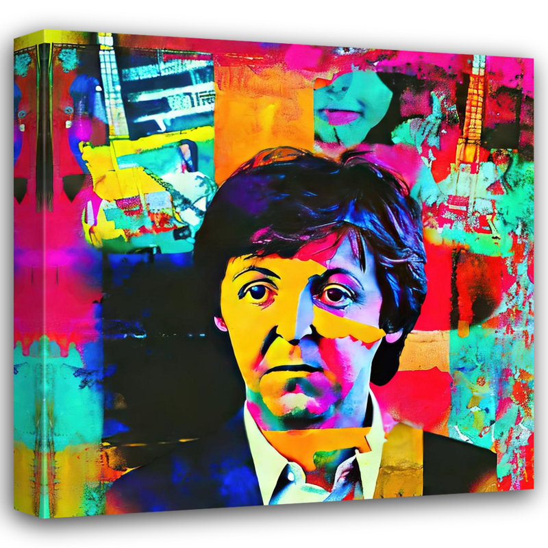 Beatles Paul 1 par Stephen Chambers - peinture sur toile tendue, H 36 po x l 36 po x P 1,5 po