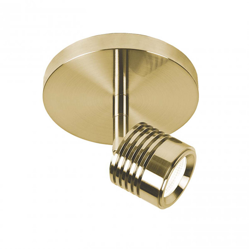 Vector LED Semi Flush Mount, Brushed Brass