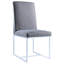 Chaises de salle à manger rembourrées gris moderne (2), haut dossier avec éléments linéaires, convient aux tables en verre / bois, 2 chaises contemporaines à la mode et pratiques, en tissu lisse, design, convient à diverses tables