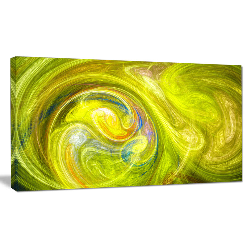 « yellow fractal abstract illustration », impression sur toile, H 16 po x l 32 po x P 1 po
