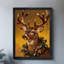 Art mural rétro noir, cerf de Noël, impressions rétro-1758465418