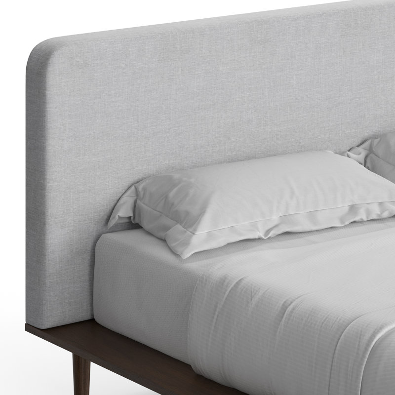 Alab Upholstered Platform Bed, King, Walnut