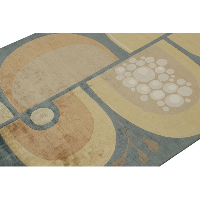 Hand Knotted Wool Geometric Area Rug, Rectangle 12' x 18'