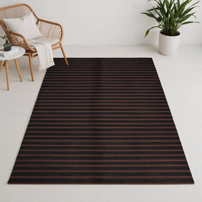 Tapis intérieur / extérieur gris HorizontalStripes, Rectangulaire 3 pi x 5 pi