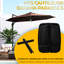 Base de parasol en porte-à-faux, 165 lb Capacité, support décalé portable avec roues, stable, remplissable d'eau / sable, noir, pour l'extérieur, escalade