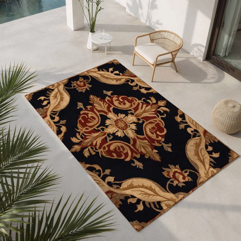 Tapis intérieur et extérieur Ancient Grace, Rectangle 1 pi 6 po x 2 pi 6 po