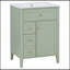 Meuble-lavabo vert clair 24 po avec lavabo en céramique et porte à fermeture en douceur pour un rangement efficace et une conception élégante