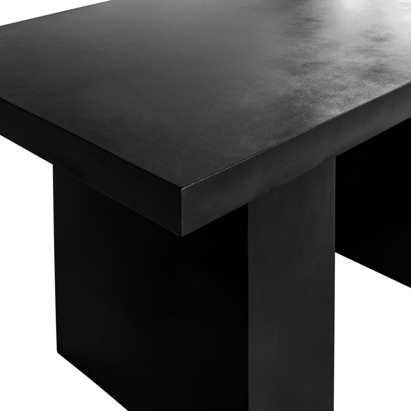 Aurelius Outdoor Dining Table, Black Fiber-Reinforced Cement