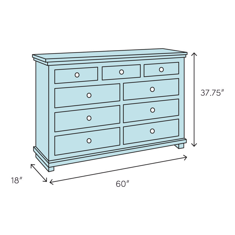 Commode sept tiroirs cerisier foncé
