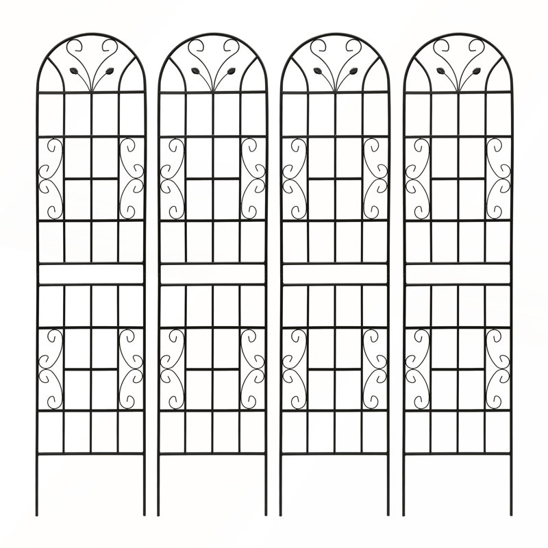 Ensemble de 4 treillis de jardin en métal antirouille 86,7 po x 19,7 po