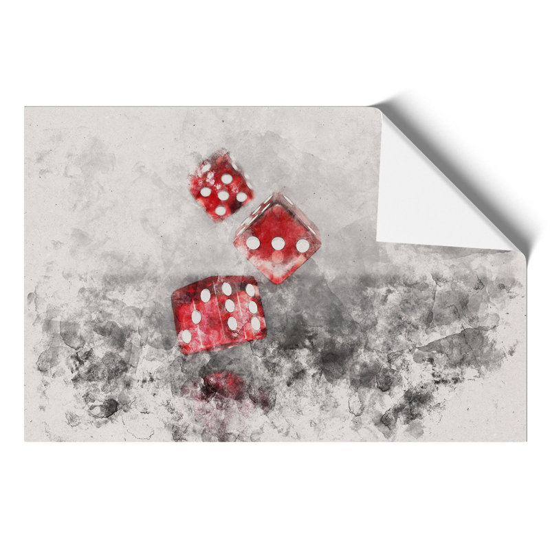 Rolling the Dice Watercolour - Frameless Print, 59cm H x 84cm W x 0.1cm D