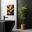 Luxe, feuilles dorées abstraites, nature dramatique et audacieuse, art mural tropical-129149008