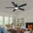 52" Flush Mount Ceiling Fan With Lights And Remote Control, Reversible And 5 Dual-sided Blades-498187551