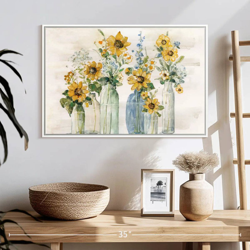 Tournesol spectaculaire, Cadre flottant blanc, 13 po x 9 po