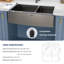 Évier de cuisine en acier inoxydable à tablier frontal à double cuve 60/40 L 33 po x l 21 po-63719989
