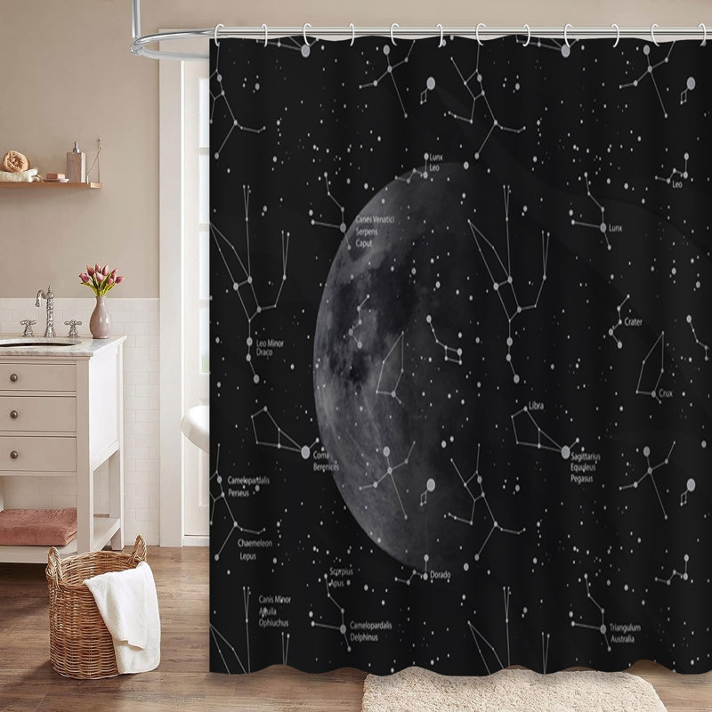 Rideau de douche Constellation Starry Universe, L 72 po x l 78 po