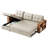Upholstered Pull Out Sectional Sofa with Storage Chaise-868590494