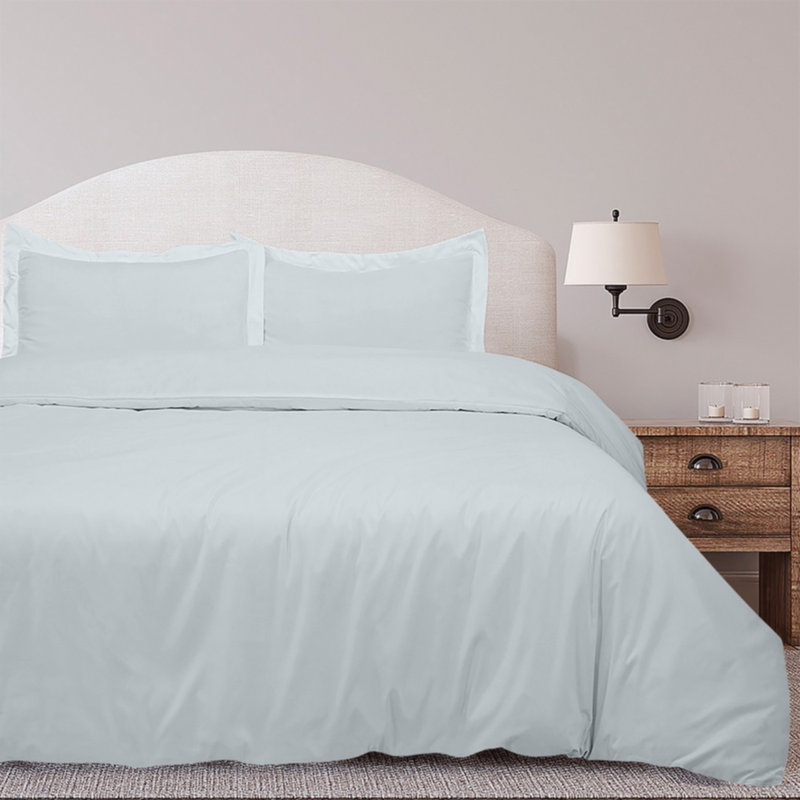 Ensemble de housse de couette en microfibre , Housse de couette pour très grand lit et 2 taies, Blanc