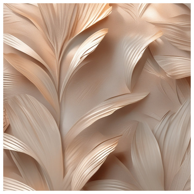 Couvertures texturées à motif de feuilles, L 60 po x H 80 po, Beige clair / blanc moyen