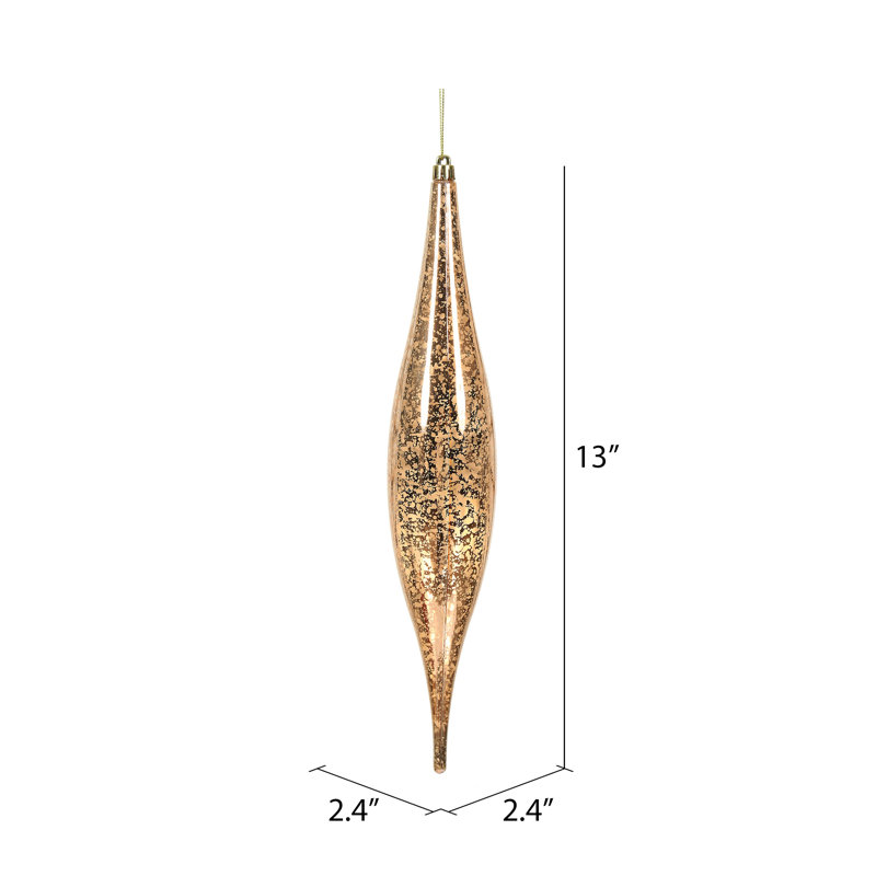 Ornement de Noël 13 "Mercury Rain Drop, Or rose