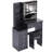 37" Middle Size Left Bedside Cabinet Vanity Table + Cushioned Stool Dresser Set, 2 AC+2 USB Socket, Hair Dryer Stand, Large Touch Control LED Sliding Mirror, 3-Color Switch, EPA, GCC, UL Certificate-1773228989
