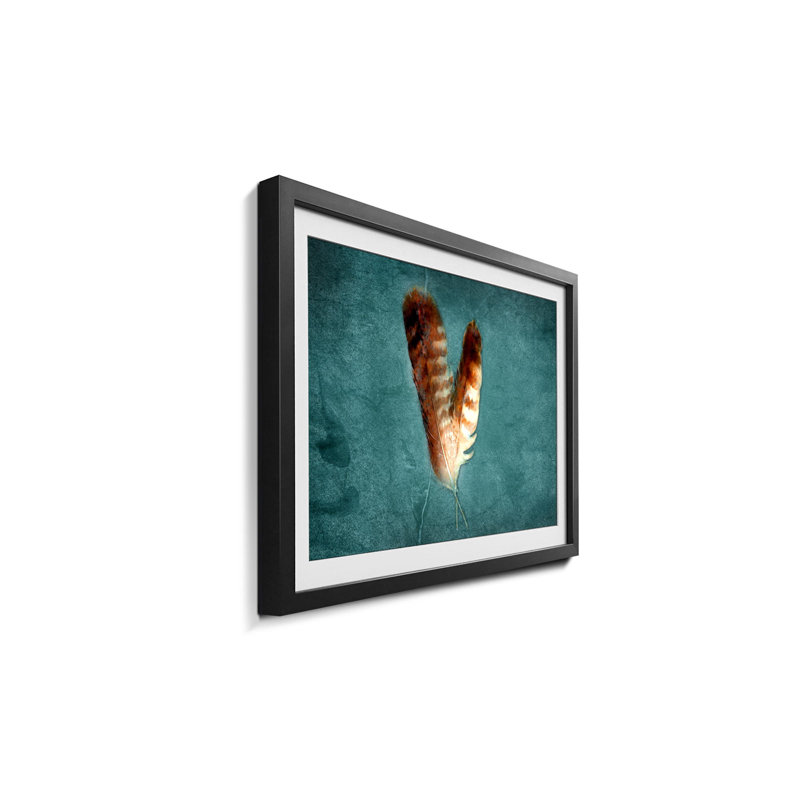 Two Feathers - Single Picture Frame Print, 40cm H x 60cm W
