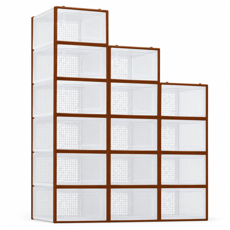 London Boutique Plastic Box, 15PCS, Brown