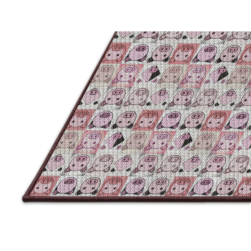 Tapis rouge/blanc à motifs Snediker, Rectangle 8 pi x 12 pi