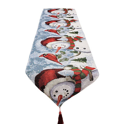 Chemin de table Joyful Snowmen Christmas F07M5-8E