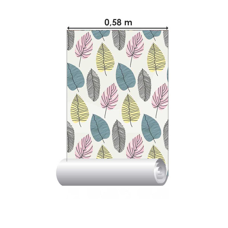 Papier peint adhésif feuilles tropicales N05060