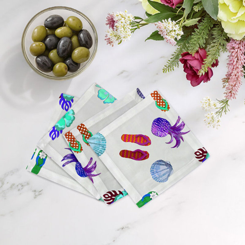 Cotton Blend Square Napkins, Colorful