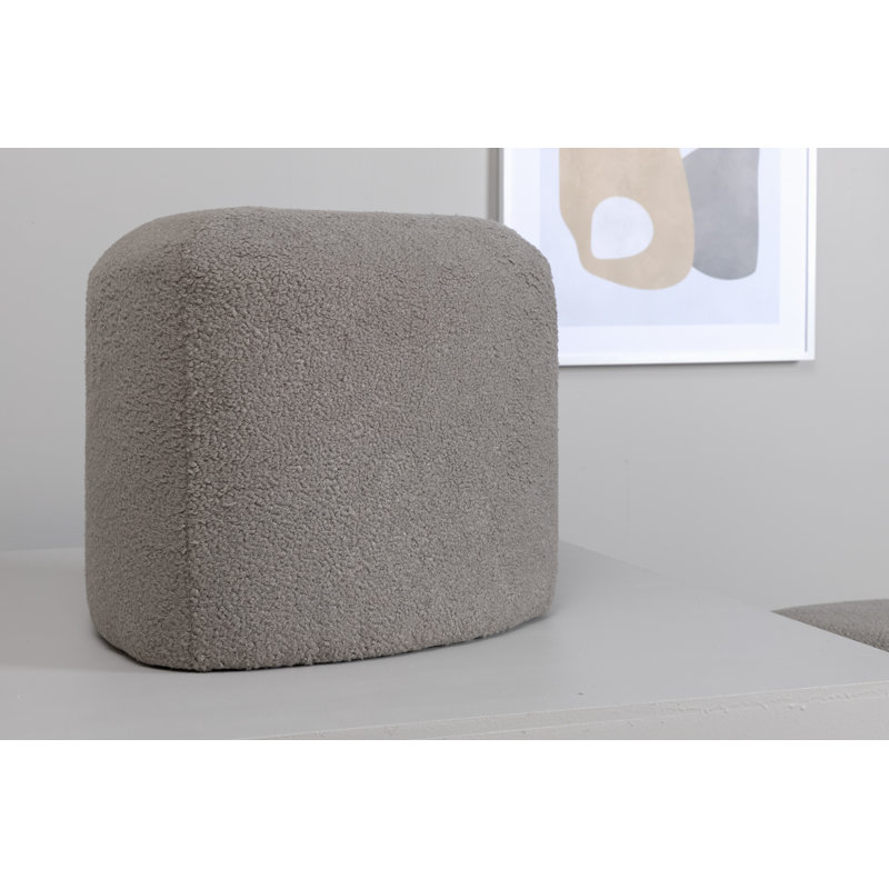 Darenda 46cm Wide Round Pouffe Ottoman, Greige