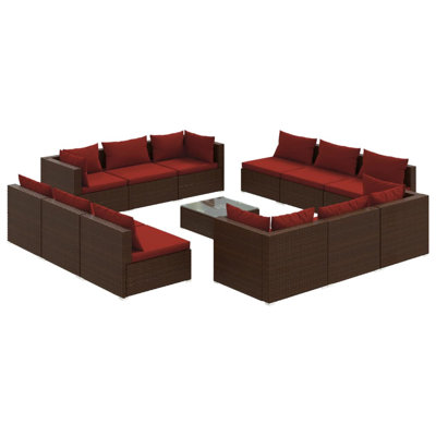 23.6" Wide Square Patio Sectional Set with Cushions