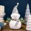 Figurine de bonhomme de neige givré à paillettes de Noël - 12 po - blanc et argent