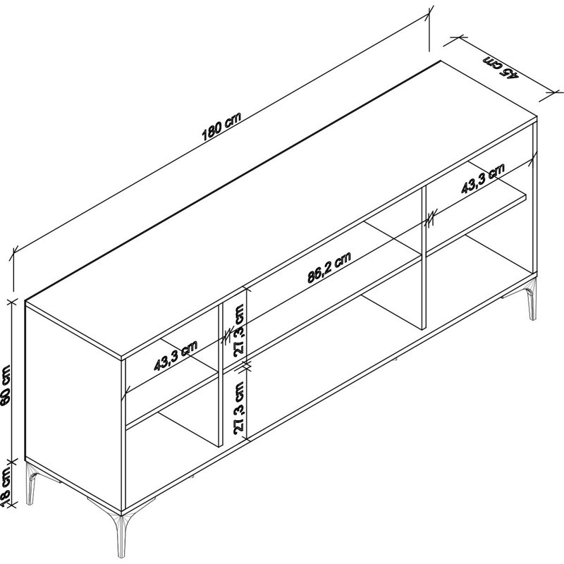 Cugino 78cm Console Table, Oak/Anthracite